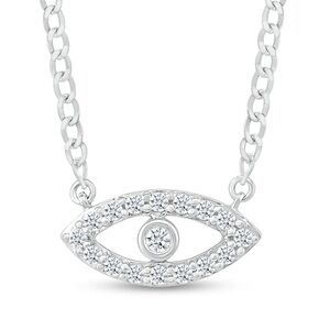 .50 Carats VS Lab Diamond Evil Eye Sterling Silver Necklace